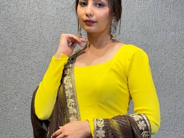 Designer Faux Georgette Anarkali Suit with 4.5 Meter Flair & Dori Back – 5000 Series | BRAD LEEZO