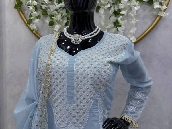 Summer Special Tabby Organza Suit Set with Fancy Lace Work – 5000 Series | BRAD LEEZO