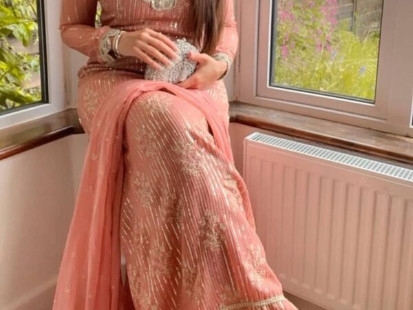 Elegant Faux Georgette Suit Set with Sequins & Lace Dupatta – 5000 SeriesElegant Faux Georgette Suit Set with Sequins & Lace Dupatta – 5000 Series | BRAD LEEZO