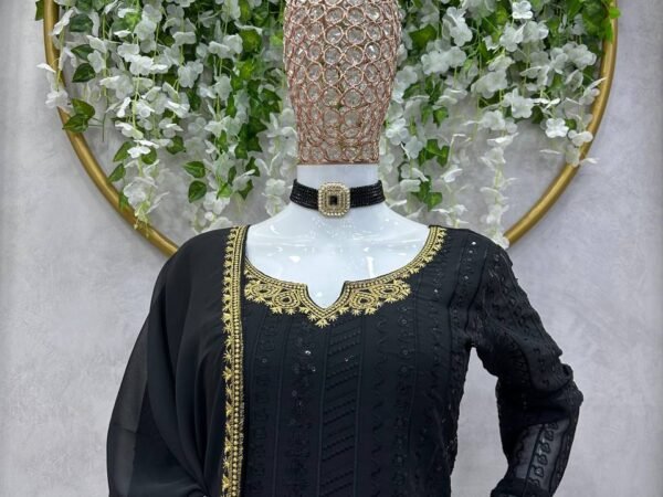 Elegant Faux Georgette Suit Set with Fancy Lace Work – 5000 Series | BRAD LEEZO