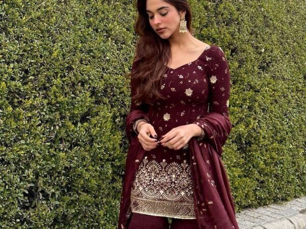 New 5000 Series Designer Sharara Set | Faux Georgette Thread & Sequence Work | Elegant Dupatta | BRAD LEEZO