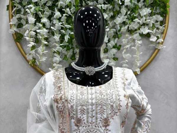 New 5000 Series Designer Sharara Set | Chinon Silk Thread & Sequence Work | Butterfly Net Dupatta | BRAD LEEZO