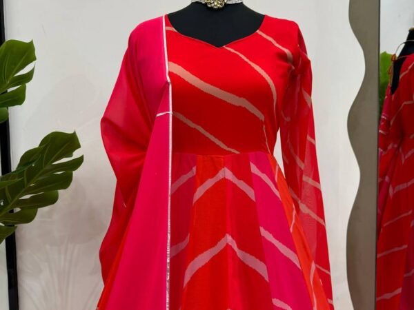 New 5000 Series Designer Suit Set | Faux Georgette Digital Print Top with Dori Latkan | Lace Border Dupatta | BRAD LEEZO