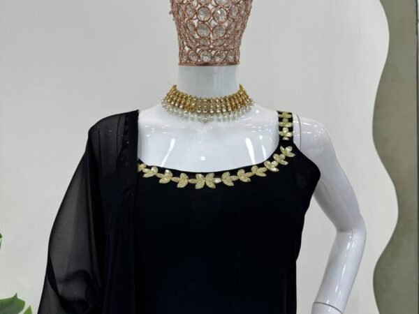 New 5000 Series Designer Sharara Set | Faux Georgette Thread & Sequence Work | Tassel Dupatta | BRAD LEEZO