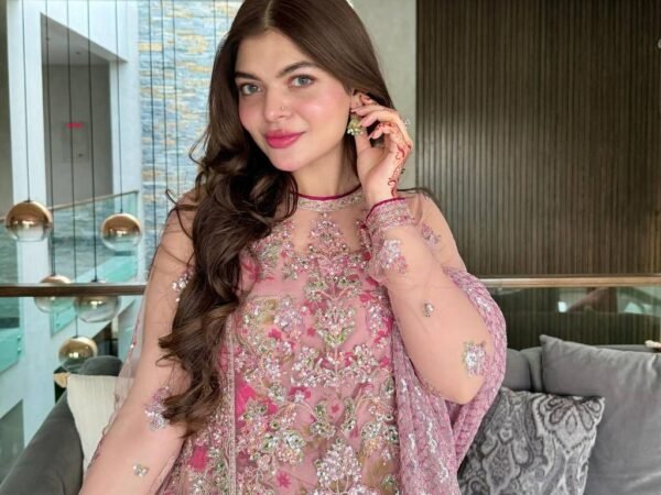 Women’s Butterfly Net Sequence Work Gown Set with American Silk Printed Gown & Dupatta | BRAD LEEZO