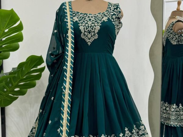 Women’s Faux Georgette Sequence Work Lehenga Set with Dupatta | BRAD LEEZO