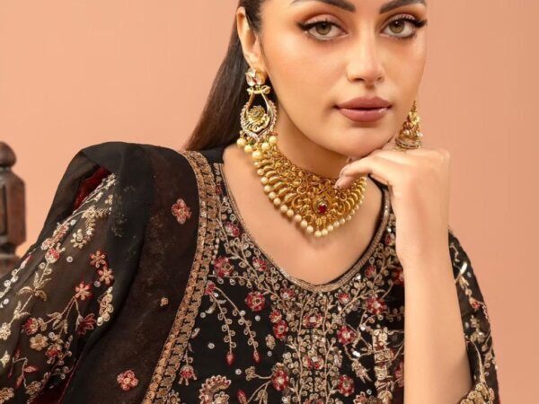 Designer Faux Georgette Suit with Real Diamond Work & Lace Dupatta – 5000 Series | BRAD LEEZO