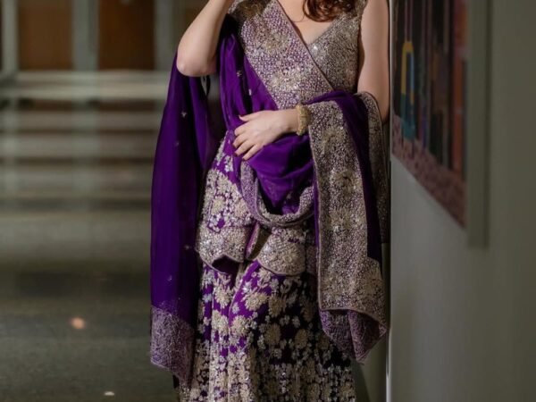 Eid Special Faux Georgette Embroidered Top with Sharara & Dupatta Set | BRAD LEEZO