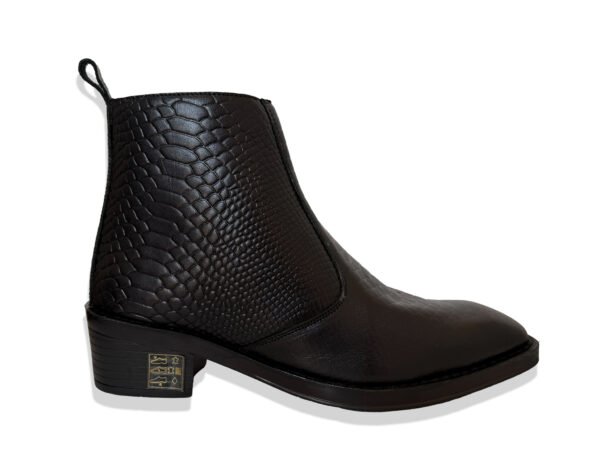 Premium Black Leather Ankle Boots with Side Zip | Handmade Stylish Heeled Footwear | Stepswift