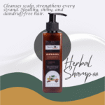 Herbal shampoo and conditioner set for natural hair care, strength, and smoothness.