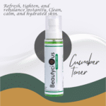 Cucumber facial toner for hydrating, refreshing, and soothing skin care.