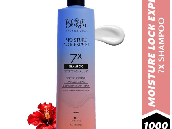 Shampoo for Dry & Frizzy hair / Professional 7X Moisture Lock Expert Shampoo – 1L | Blislis Professional