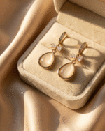 Elara Lumi Drop Earrings with elegant sparkling drop design for women