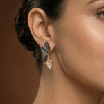 Dewdrop Leaf Stud Earrings with elegant leaf-inspired design for women