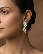 Dewdrop Leaf Stud Earrings with elegant leaf-inspired design for women