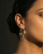 Zariya Classic Hoops in gold and silver finish with elegant lightweight hoop design for women