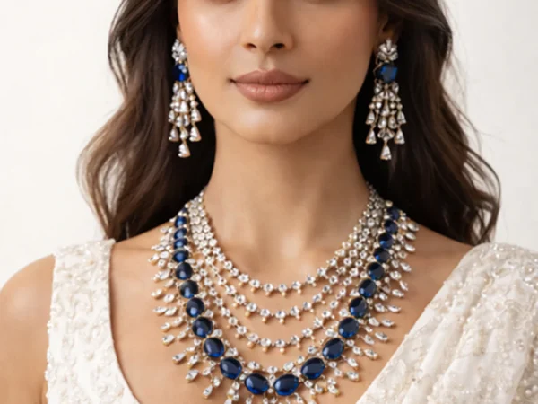Sapphire Veil Set | Aurevie luxe