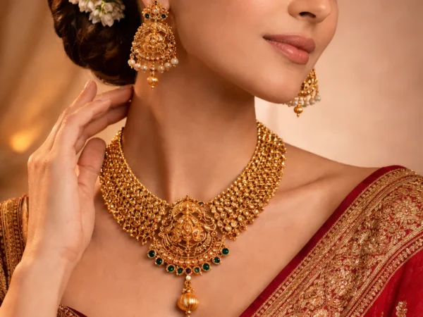 Rajmata Antique Temple Choker Set | Aurevie luxe