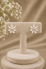 Bloom Pearl Studs with elegant floral pearl design for women