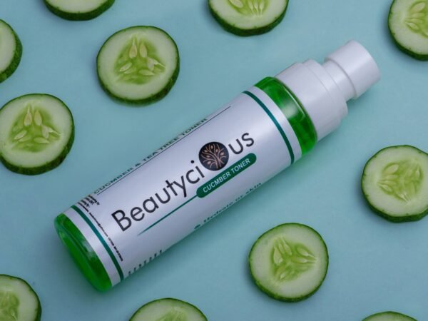 Cucumber facial toner for hydrating, refreshing, and soothing skin care.