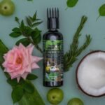 Herbal Jadibuti hair oil for hair loss treatment and hair regrowth care.
