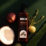 Herbal shampoo and conditioner set for natural hair care, strength, and smoothness.