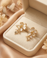 Ivory Bloom Leaf Drops with elegant floral leaf-inspired drop design for women
