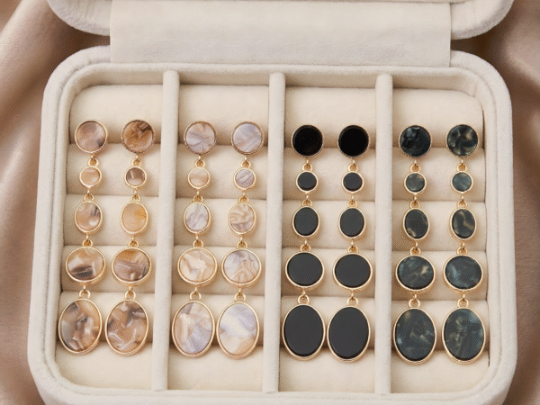 Marble Drop Earrings ( Midnight/Emerald/Coco/Ivory) | Aurevie luxe