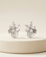 Rose Shine Studs with elegant rose gold sparkle finish for women