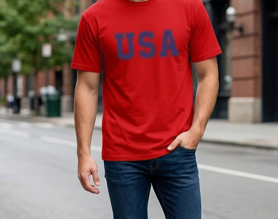 Men's Red Colour Round Neck T-shirt | Kebsa Print