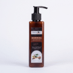 Herbal shampoo and conditioner set for natural hair care, strength, and smoothness.