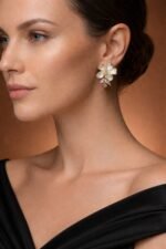 Ivory Bloom Leaf Drops with elegant floral leaf-inspired drop design for women