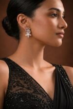 Pearl Blossom Duo floral pearl stud earrings with elegant lightweight design for women