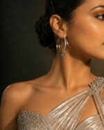 Zariya Classic Hoops in gold and silver finish with elegant lightweight hoop design for women