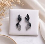 Dewdrop Leaf Stud Earrings with elegant leaf-inspired design for women