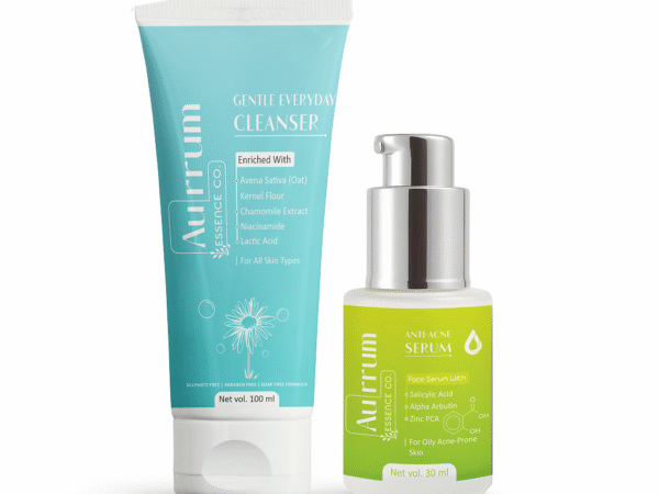 Aurrum Essence co | Deep cleanser & acne control combo | Skin Brightening, Anti-Acne & Pimples, Skin Soothing, Cleansing, Anti-Ageing | Avena sativa, Niacinamide, Lactic acid, Kernel Flour, Chamomile extract, Salicyclic acid, Alpha Arbutin, Zinc PCA | (100 ml + 30 ml)