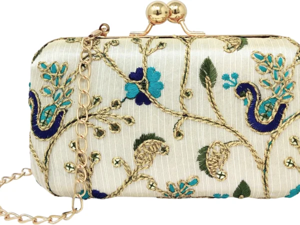 GENTREND Party Cream, Multicolor Clutch | GENTREND