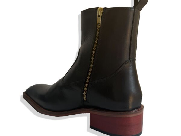 Black Side Zip Ankle Boots for Women | Premium Block Heel Boots | Stepswift