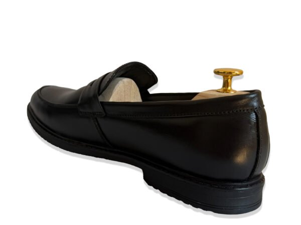 Black Leather Penny Loafers for Men | Formal Slip-On Shoes | Stepswift