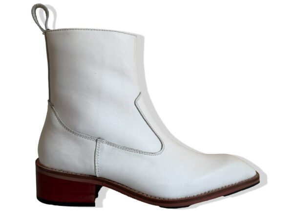 White Classic Ankle Boots for Women | Premium Block Heel Boots | Stepswift