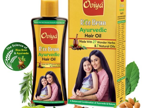 Oviya Rice Bran Ayurvedic Hair Oil | Made with 27 Wonder Herbs & 7 Natural Oils | Hair Fall Control & Hair Growth Oil