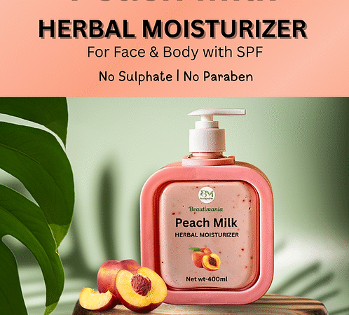 Peach Milk Herbal Moisturizer 400gm – Deep Nourishing & Hydrating Skin Care Cream | Bhudeva Organics