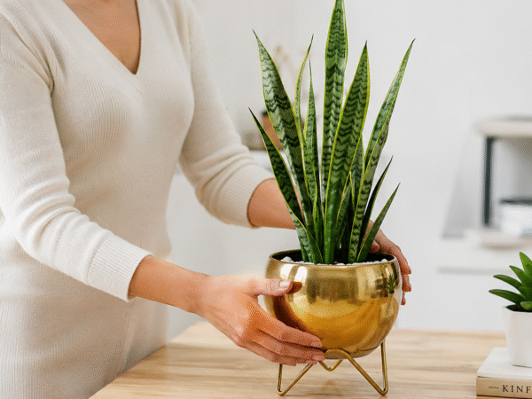 Golden Metal Planter Pot with Stand | Decorative Indoor Plant Holder | Junaid Khan
