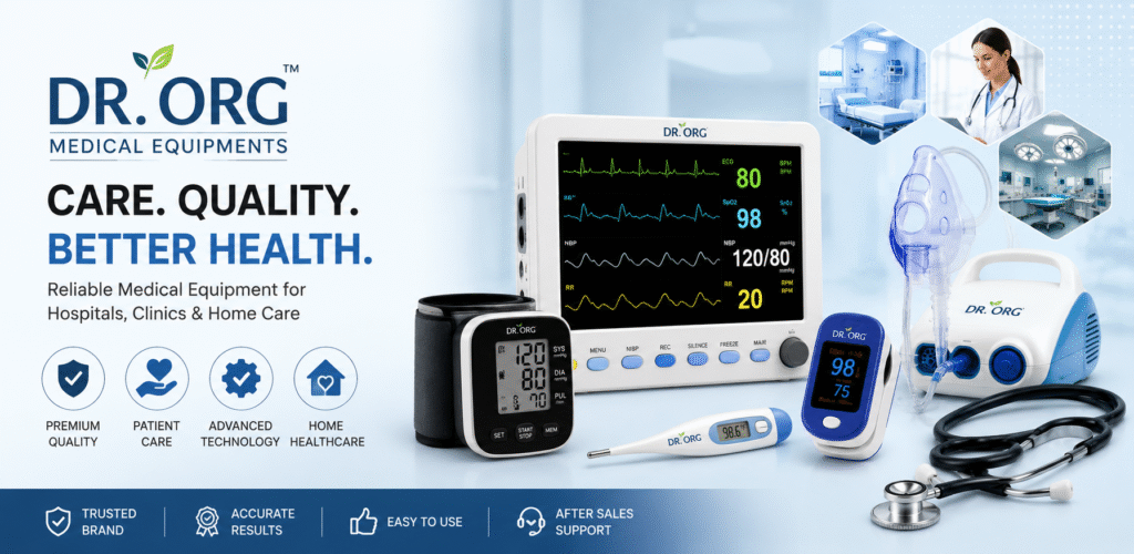 Professional Healthcare Devices by DR. ORG Including Monitor, Oximeter and Nebulizer