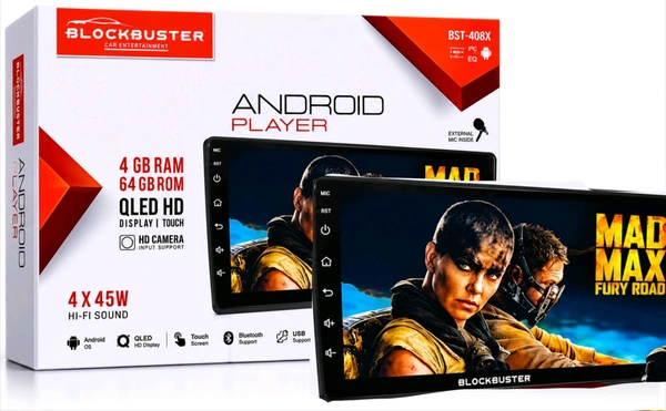 Blockbuster BBT-400X Android Car Stereo 9 Inch QLED HD Touchscreen | 4GB RAM 64GB ROM | Perfect Infotainment