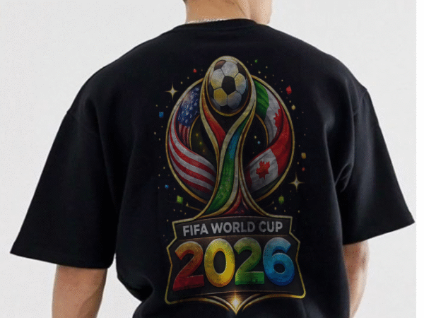 Men's Bladk Colour world cup design Oversized Premium T-shirt | Kebsa Print