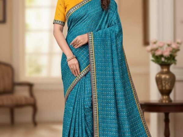 Women bandhani blue saree | Pristin