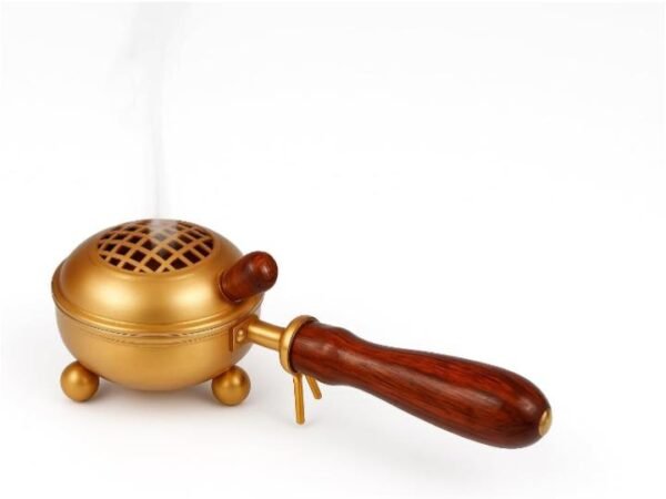 Brass Dhoop Dani with Wooden Handle | Traditional Incense Burner | Junaid Khan