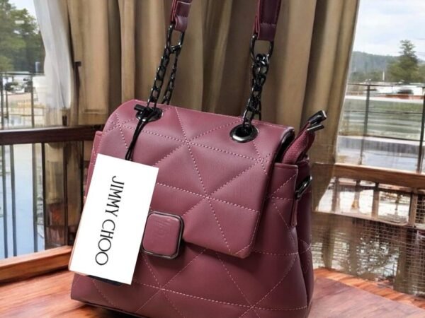 Jimmy Choo Inspired Wine Quilted Shoulder Bag for Women | Premium Sling Handbag