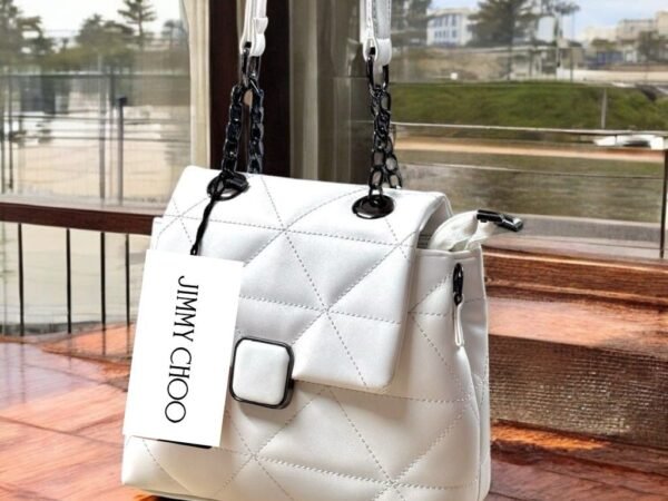 Jimmy Choo Inspired White Quilted Shoulder Bag for Women | Premium Sling Handbag